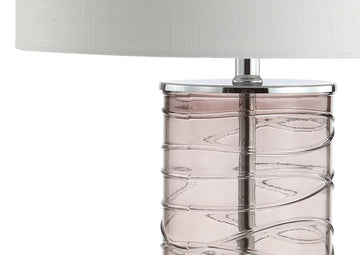 Cole 27.5" Modern Fused Glass Cylinder LED Table Lamp - JONATHAN Y